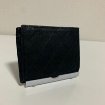 希少　CHANEL シャネル　ヴィンテージ　ビコローレ　札入れ　折り財布　カードケース　ブラック_画像2