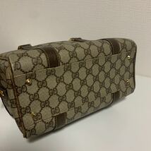 良品　GUCCI グッチPVC レザー　ハンドバッグ ミニボストンバッグ　ブラウン_画像3