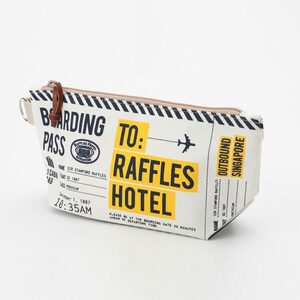 ラッフルズホテル　ポーチ　RAFFLES HOTEL BOARDING PASS poach　搭乗券、チケット、飛行機、バーコードなどのモチーフ