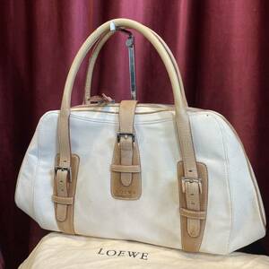 1 ロエベ LOEWE キャンバス　レザー　ハンドバッグ　ボストンバッグ 革　鞄 バッグ 保護袋　ブランド品　