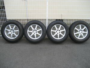 スタッドレスタイヤ＆スバル純正アルミホイール4本セット　215/65R16　ブリザック　SAA　16×6.5J+48　PCD100　５穴　中古美品　