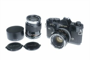 キャノン CANON FTb QL ブラック + FD 50mm 1:1.8 ＋ 135mm 1:3.5 レンズ ２個セット 一眼レフ フィルムカメラ キヤノン ジャンク 2687kbz