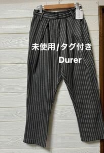 【新品/未使用/タグ付き】Durer 後ろウエストゴム　ストライプ　テーパードパンツ