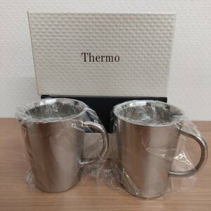 新品未使用 サーモ Thermo 二重マグカップ ペア No.3317