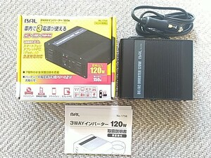 BAL(大橋産業) 3WAYインバーター DC12V車専用 定格出力120W No.1756