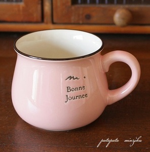 ブランシェ マグ ピンク ホーロー風 マグカップ KAKUNI 美濃焼 北欧 コーヒーカップ 陶器