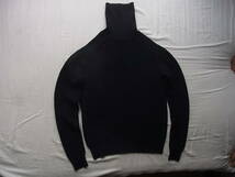 LACOSTE ラコステ　ウールコットン　ワッフル編み　タートルネックセーター　サイズ 3 ネイビー_画像2