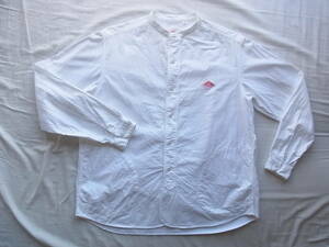 DANTON ダントン　コットンオックス素材　Aライン　バンドカラーシャツ　サイズ 42 日本製 ホワイト