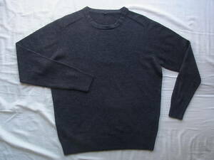 無印良品　ヤクウール混　クルーネックセーター　サイズ XL ダークグレー