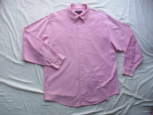 BROOKS BROTHERS 　ブルックスブラザーズ 　スーピマコットン100% 　ボタンダウンシャツ　サイズ L ピンクのシャンブレー