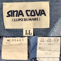 SINACOVA シナコバ 高級レーヨン100% デニム風ボタンダウンシャツ BDシャツ 刺繍ワッペン オーバーサイズ ビッグシルエット マリン LL XL_画像10