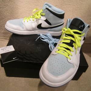 ナイキ エアジョーダン1 ミッド (DV1308-104) アイスブルー 30.5㎝ US12.5　　 　　NIKE AIR JORDAN 1 MID SE　ICE BLUE　2022年製　pg2311