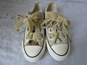 CONVERSE ALLSTAR V BIGEYELETS OX（コンバース オールスターV ビッグアイレッツ OX）(5CL316) ベージュ ベルベット　 23㎝ US4 　ok2311C