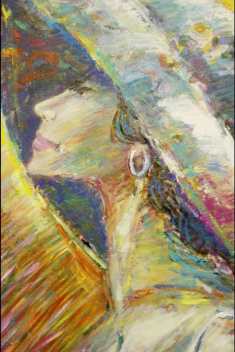 [Customs] International Art Association member Hitoshi Tanaka Brush Woman in a Hat No. 10 Reminiscence of Monet Guaranteed authenticity [1510196], painting, oil painting, portrait