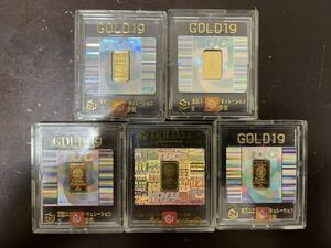 純金 1g 5個セット GOLD 純金 24金 K24 インゴット 東京ユニオンサーキュレーション TUC 大景品 特殊景品 田中金属 徳力 三菱マテリアル ②