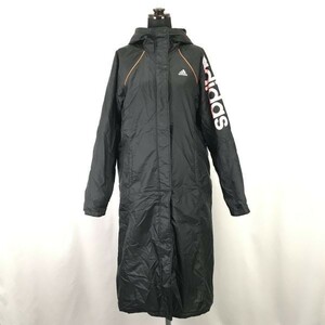 アディダス/adidas★ロング丈ベンチコート【レディースL/黒/black】Coats/Jackets/Jumpers◆pBH317