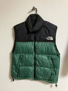 ★即決 THE NORTH FACE ノースフェイス ダウンベスト Mサイズ 古着 グリーン 緑 