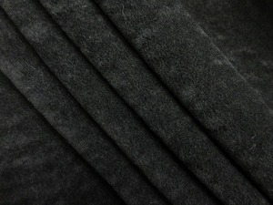 ウール混 ボアーニット コート ブルゾン 厚地 巾160cm 長3m 黒 [f818]