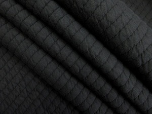 綿 ポリ キルティング ブルゾン ジャケット 厚地 巾130cm 長3m 黒 [f919]