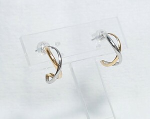  combination! metal 12.4.Pt K18 earrings (140167)