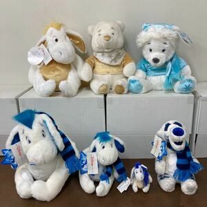 RK656)ディズニーストア 限定 くまのプーさん Winter Magic White ぬいぐるみ まとめ売り イーヨー ティガー 白 ホワイト 冬 タグ付き 美品