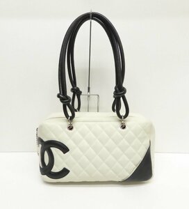 CHANEL シャネル カンボンライン ボーリングバッグ 鞄 △WP1779