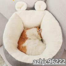猫ベッド 猫の家 ペット用寝袋 イヌ　犬　ネコ　ペット　可愛い 耳 ふわふわ 暖かい 柔らかい 寝袋 冬用　キャットハウス ペットハウス_画像2