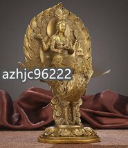 高品質 純銅 手作り 工芸品 置物を置く収蔵品 仏像 仏教 孔雀明王_画像5