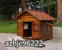 新入荷☆高級製品 犬小屋 犬 別荘 飼育ケージ 小動物ケージ 組立式 108*80*85cmcm 室外 木製 ドアと窓付きの犬用犬小屋 小型犬用_画像1