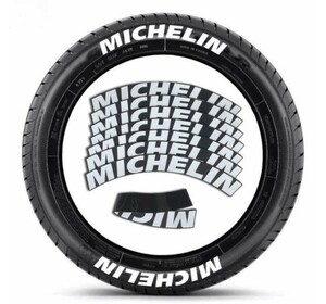 MICHELIN　ミシュラン　３D　タイヤステッカー　ホワイトレター　タイヤ4本分8枚