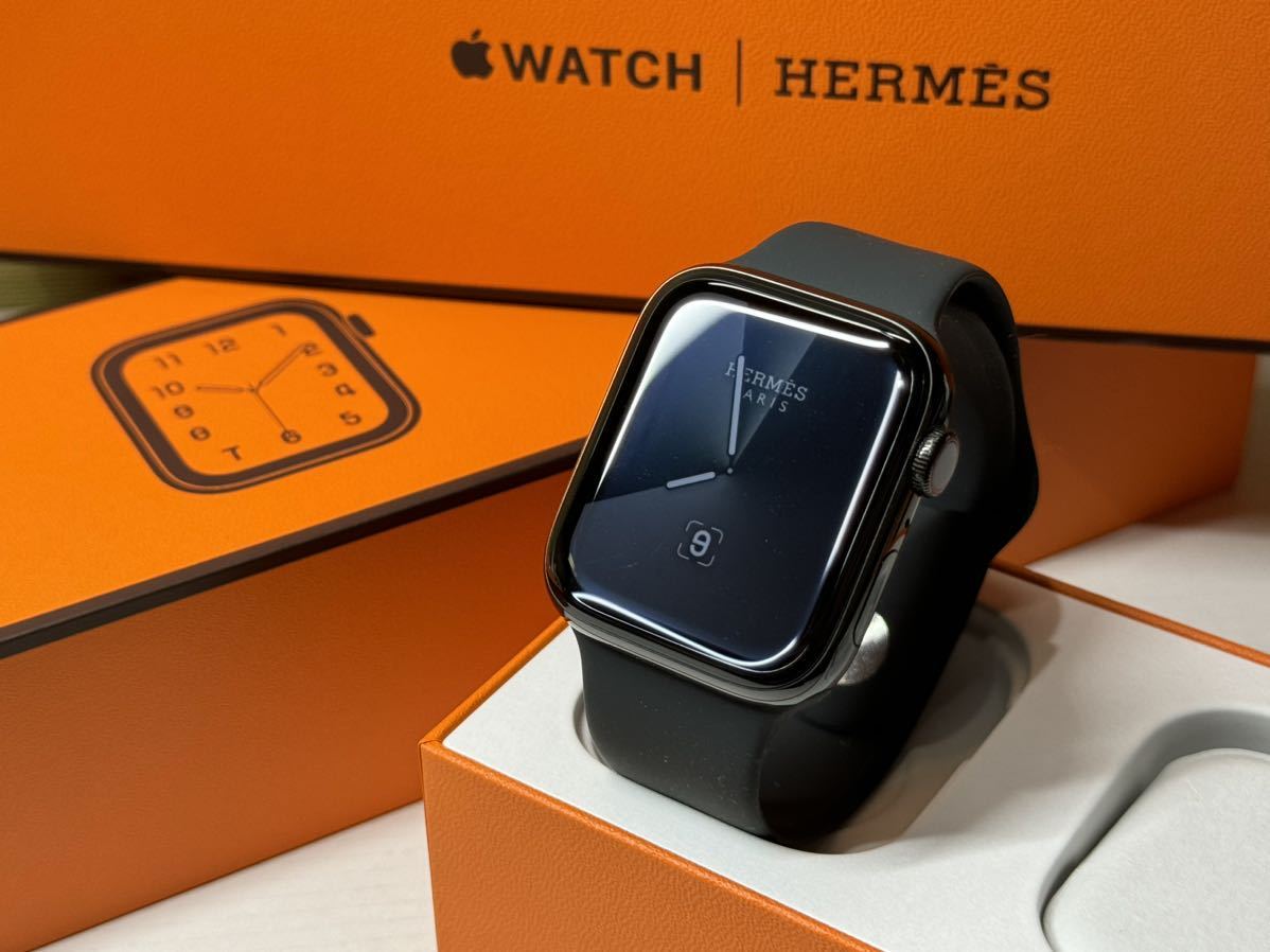 即決 美品 ケア+ Apple Watch series6 HERMES 44mm ブラック