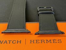 ☆美品 即決 Apple Watch Hermes 45mm 44mm ブラック 黒 シンプルトゥール レザーストラップ アップルウォッチ エルメス 294_画像8