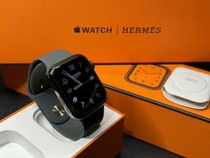 ★即決 美品 Apple Watch series6 HERMES 44mm ブラック ステンレス アップルウォッチ エルメス 黒 GPS+Cellular 353
