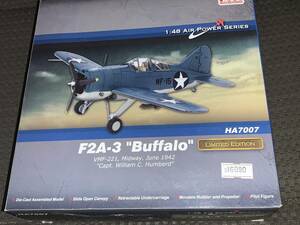 ホビーマスター　1/48　HA7007 ブリュースター　F2A-3 バッファロー　vmf-221 ミッドウェー1942　used 良品