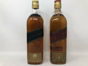 【二本セット売り】ウィスキー JOHNNIE WALKER ジョニーウォーカー ブラックラベル レッドラベル 760ｍｌ 43％ 黒ラベル 赤ラベル