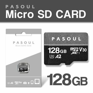 【新品】Pasoul microSDXCカード 128GB 高性能 マイクロSDカード UHS-I U3 V30 A2 規格 4K Ultra HD 対応 最大速度100MB/s K164