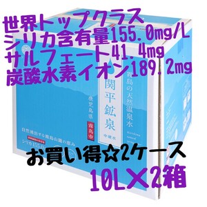 シリカ含有量155.0mg/L　関平鉱泉水　10L2箱　飲む温泉　のむシリカ