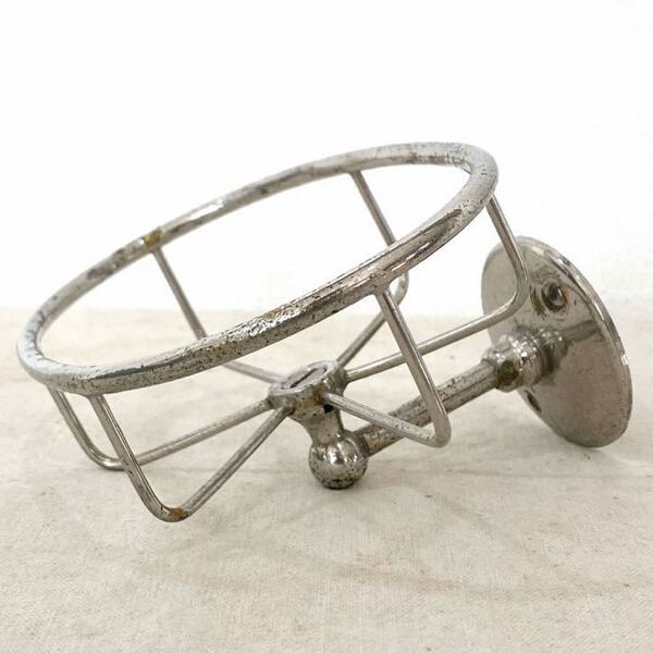 1910s アンティーク スポンジ ホルダー ディッシュ ニッケル ブラス アメリカ ビンテージ アールデコ 古道具