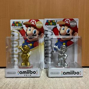 【未開封品】任天堂 amiiboマリオ ゴールドver. シルバーver. (スーパーマリオ) Edition special gold silver フィギュア ゲーム 