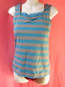 USED race attaching tank top size M gray / turquoise series 