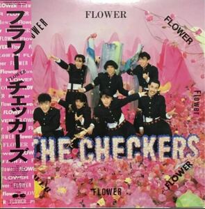  used LP/ The Checkers 4th album [ flower ]1986 year 3/30 sale Club hit [ Me ... rockabilly Night ] compilation London Night Fujii Fumiya 