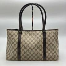 1円【至高の逸品】GUCCI グッチ GGスプリーム トートバッグ ハンド ショルダー GG柄 PVCレザー 革 肩掛け A4 メンズ レディース ビジネス_画像3