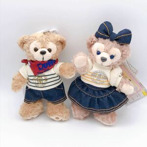 新品☆お顔厳選☆TDS 東京ディズニーシー ☆デニム ぬいぐるみバッジ ダッフィー シェリーメイ☆ぬいば