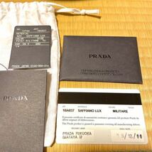 PRADA＊保証書付き極美品＊SAFFIANO LUX サフィアーノ ショルダー ハンドバッグ MILITARE オリーブグリーン カーキ×ゴールド 1BA837_画像9