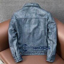 レザージャケット 牛革 シングルライダース 本革 革ジャン カウハイド カーコート バイクジャケット メンズファッション S～5XL_画像2