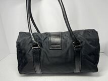 ［１円スタート］PRADA プラダ ナイロン レザー トートバッグ ハンドバッグ 肩 黒　ショップカード　カード　布袋　ブラック _画像2