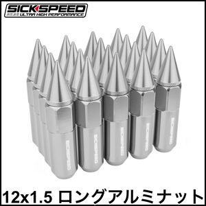 税込 SICKSPEED 病気速度 ロングアルミナット 軽量ナット ポリッシュ 12x1.5 60mm ハマー H3 タンドラ セコイア タコマ 即決 即納 在庫品