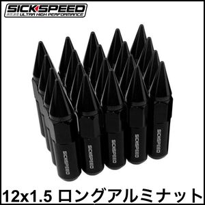 税込 SICKSPEED 病気速度 ロングアルミナット 軽量ナット ブラック 12x1.5 60mm 6角 CTS DTS STS カプリス インパラ トレイルブレイザー