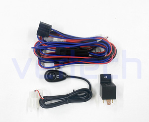 電源リレーハーネスキット スイッチ付き 配線キット 12V 汎用品 ハロゲン HID LED ヘッドライト フォグランプ デイライト