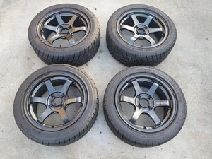 RAYS TE37sonic 15インチと16インチ pcd100 H4 美品 タイヤR1R 195/50r15・205/50r16 走行少ない。 